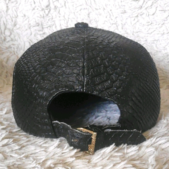 Black Snakeskin Cap - Picture 2 of 4